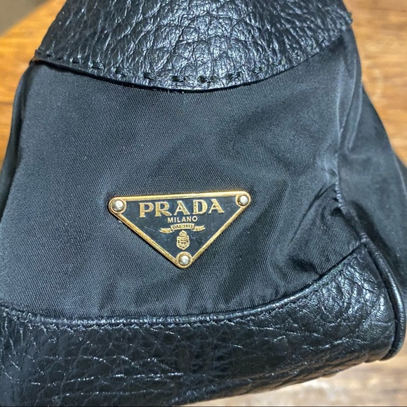 Authentic Prada Nylon Pebbled Leather Tote - Picture 2 of 13